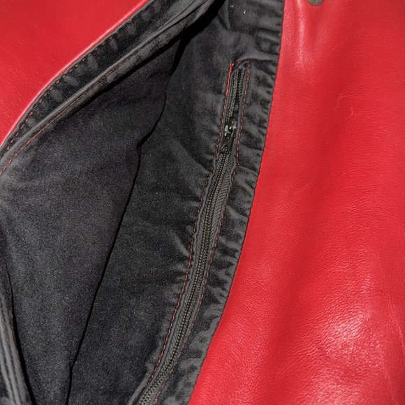 Gorgeous Vintage Unbranded Red Leather Envelope Clutch - Picture 6 of 9